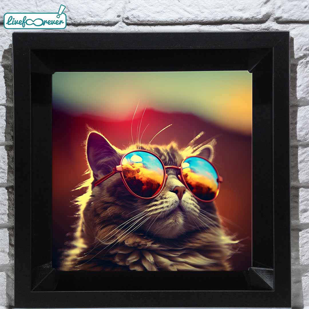 Kosü - stampa fotografica su mattonella in ceramica – Cool cat with sunglasses