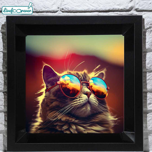 Kosü - stampa fotografica su mattonella in ceramica – Cool cat with sunglasses