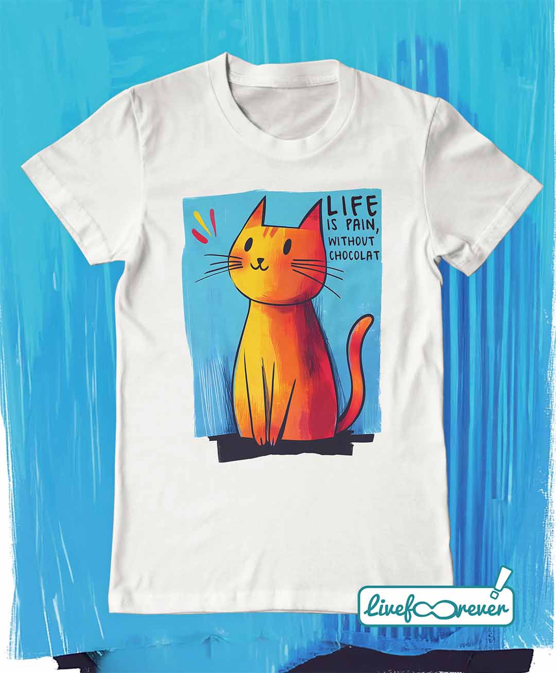 T-shirt uomo – Life is pain, without chocolat