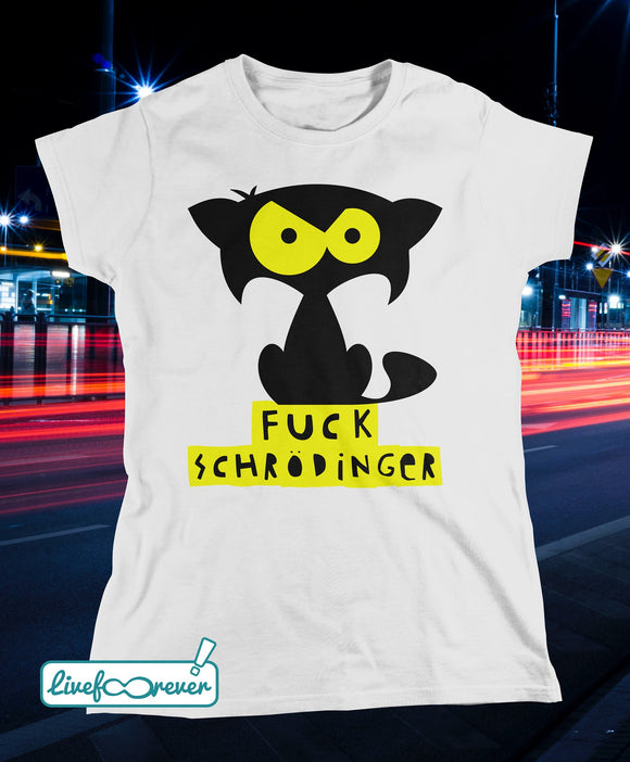 T-shirt gatto donna – Mozart – fuck Schrodinger