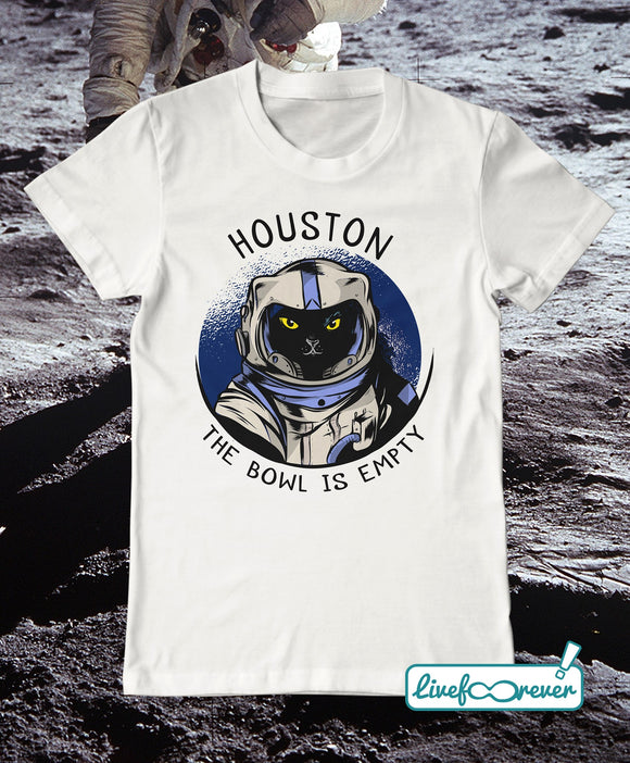 T-shirt gatto uomo – Astrocat – Houston, the bowl is empty