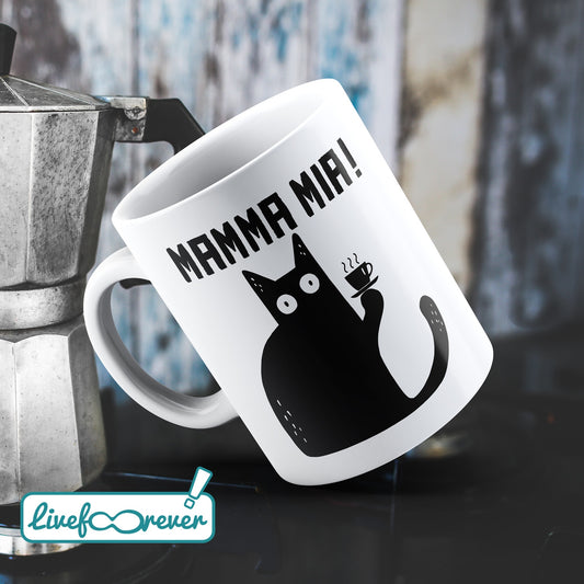 Tazza 325 ml – Glorious Feline Master Race – Meowrio, the Italian cat – Mamma mia!