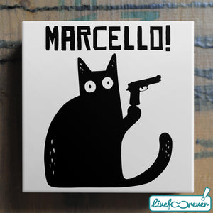 Kosü - stampa fotografica su mattonella in ceramica –  Meowrio, the Italian cat – (mamma mia)