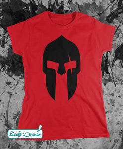 T-shirt donna – Re Leonida – elmo spartano (rosso)