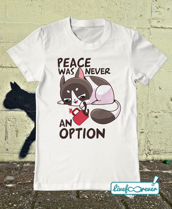 T-shirt gatto uomo – Peace was never an option 