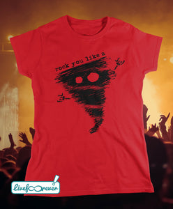 T-shirt donna - Alfonsino the hurricane – Rock you like a hurricane (rosso)