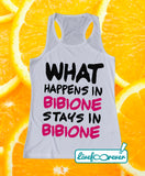 Canotta tecnica beach volley donna – What happens in Bibione stays in Bibione (fronte)