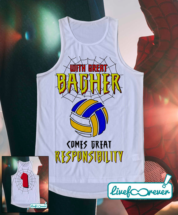 Canotta tecnica beach volley uomo – With great bagher comes great responsibility. (fronte)